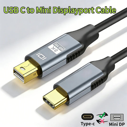 Type-c3.1 to Mini DisplayPort Cable Adapter 4K@60Hz for MacBook Air Pro Type C to Mini DP Display Port Thunderbolt Video Peaceful Pleasures Health and Wellness