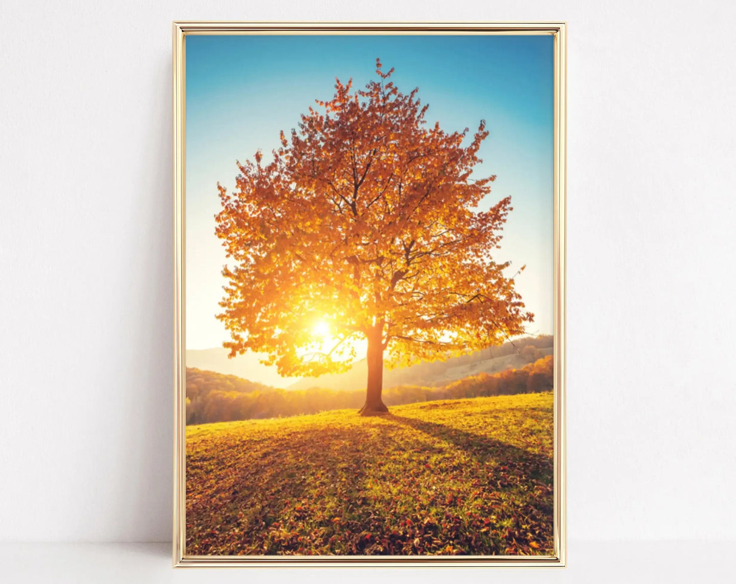 Autumn Forest Path Canvas Print | Golden Leaves Wall Art
