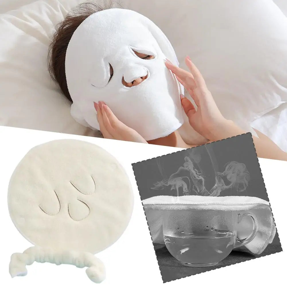 Reusable Face Steaming Towel – Hot & Cold Compress Facial Steam Mask for Pore Opening & Skin Hydration 25x25cm Peaceful Pleasures Health and Wellness