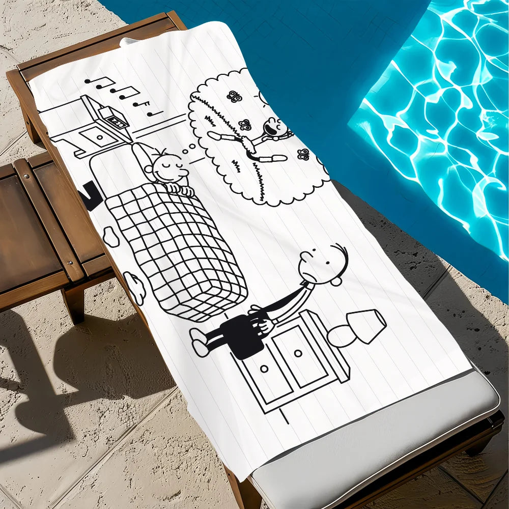Anime Wimpy Kid Quick-Dry Beach Towel | Soft Pool & Travel Towel