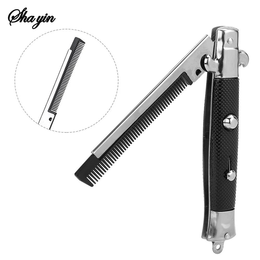 1Pc Folding Spring Comb Mens Womens Beauty Handmade Folding Pocket Clip Hair Moustache Beard Comb For Barbershop Pet Modelling Peaceful Pleasures Health and Wellness