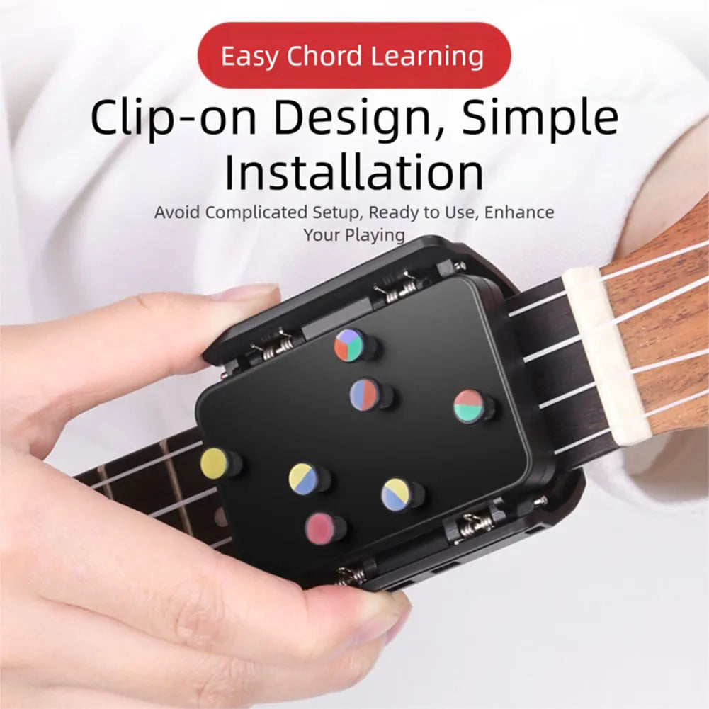Ukuleles Chord Trainers With 7 Chords Portable One-Touch Chords Presser Professional Beginner Practice Tools Assistant Device Peaceful Pleasures Health and Wellness