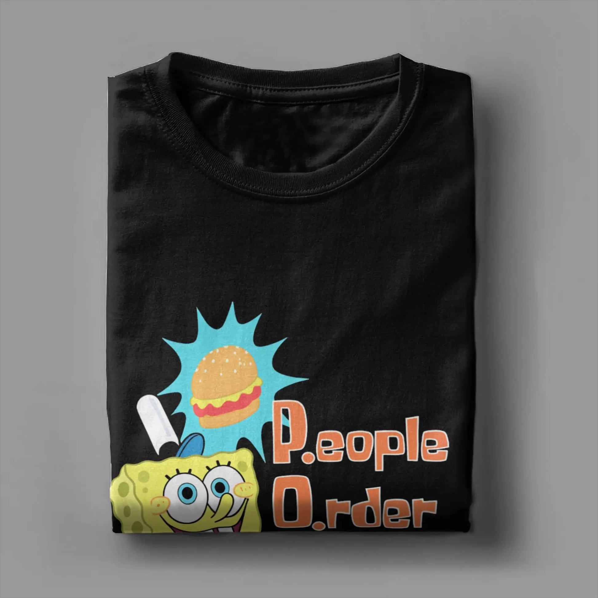 S-Spongebobs Men's T Shirt Novelty Tee Shirt Short Sleeve Round Neck T-Shirt 100% Cotton Summer Clothes Peaceful Pleasures Health and Wellness