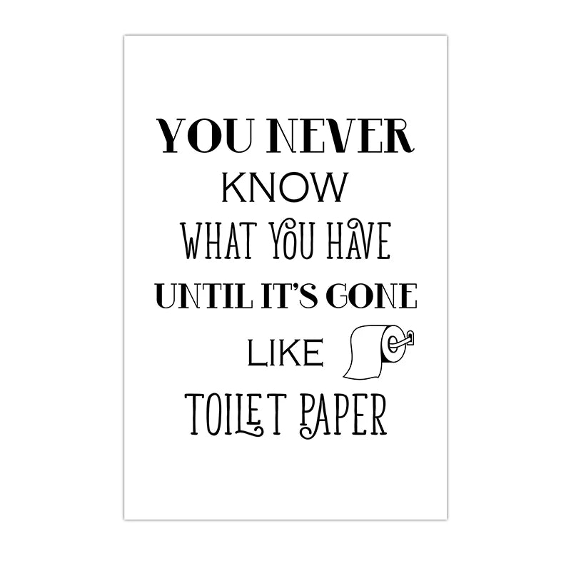 Nordic Funny Bathroom Canvas Wall Art | Toilet Quote Poster Canvas Wall Art Peaceful Pleasures Health and Wellness 04 40x60cm No Frame China Mainland