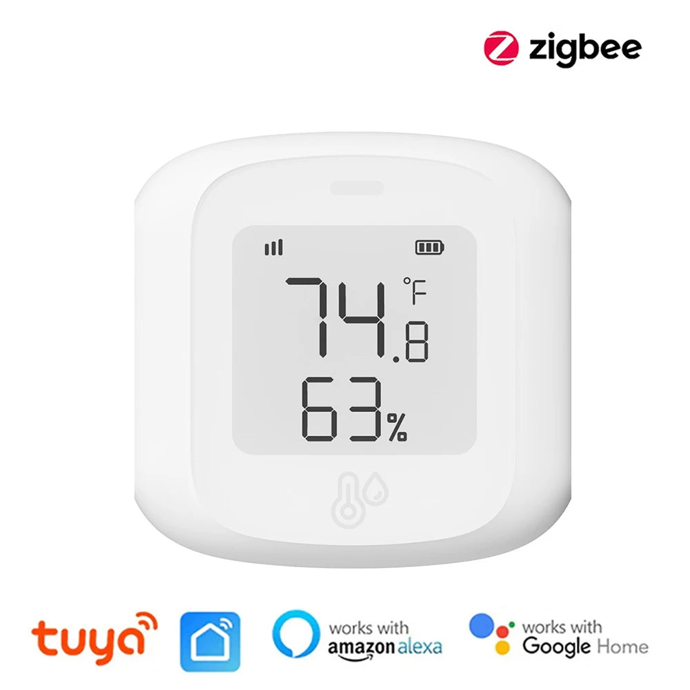 HOMEFISH Smart WiFi/Zigbee Temperature and Humidity Sensor Hygrometer Thermometer with LCD Display Support Alexa Google Home Peaceful Pleasures Health and Wellness