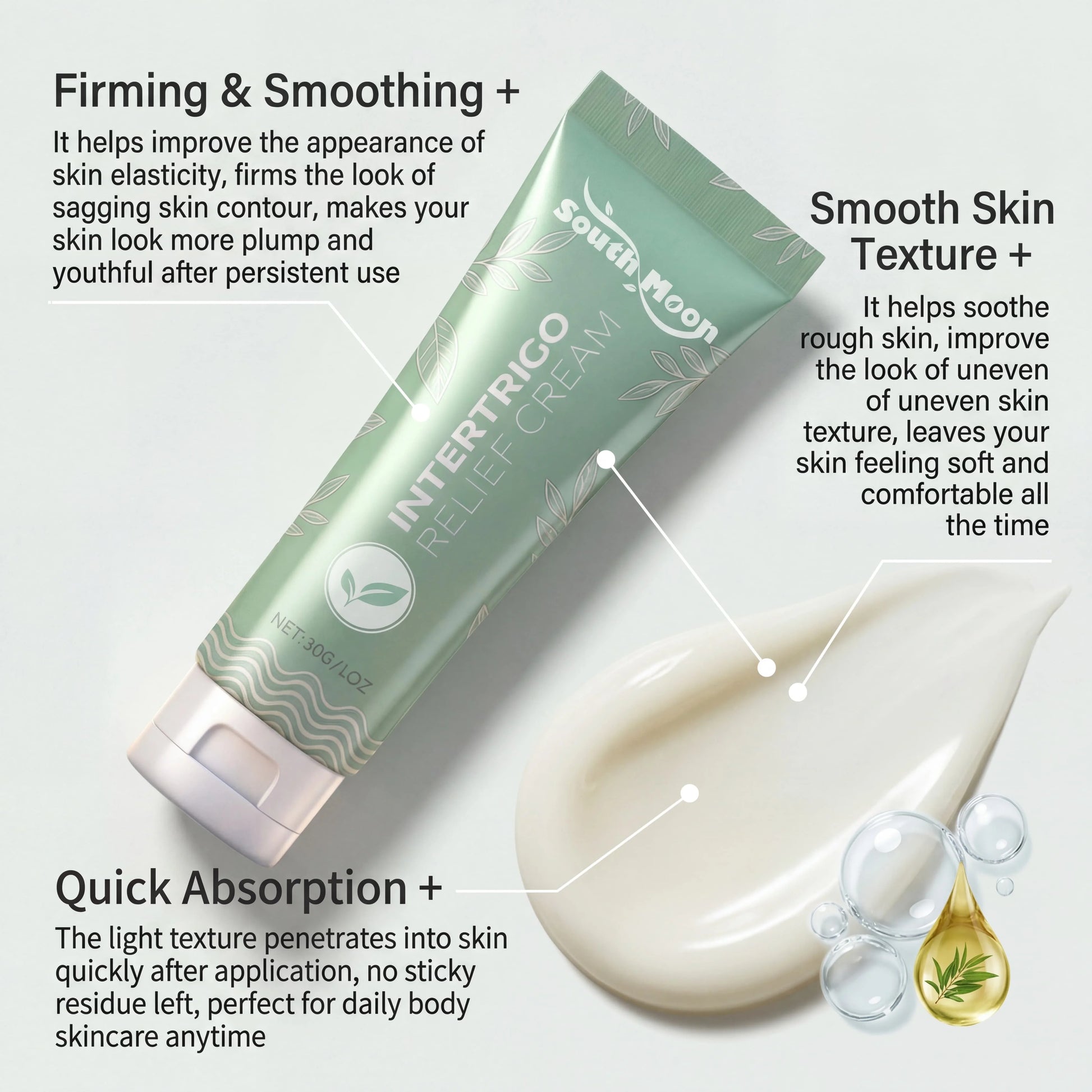 Body Firming Cream Natural Witch Hazel Tea Oil Lightweight Moisturizing NonGreasy Fast Absorbing Travel Size Toning Skincare Peaceful Pleasures Health and Wellness