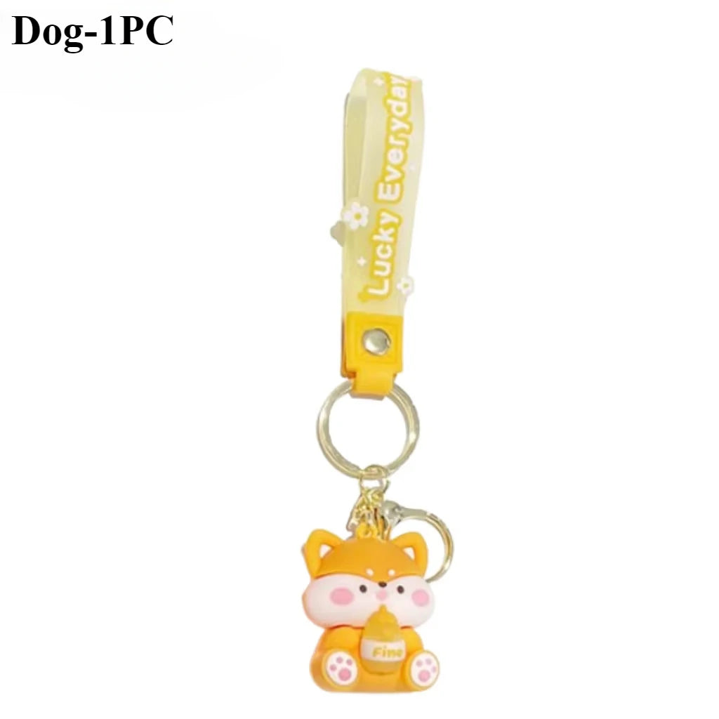 Luck Drinks PVC Cartoon Keychain | Cute Bag Charm & Gift