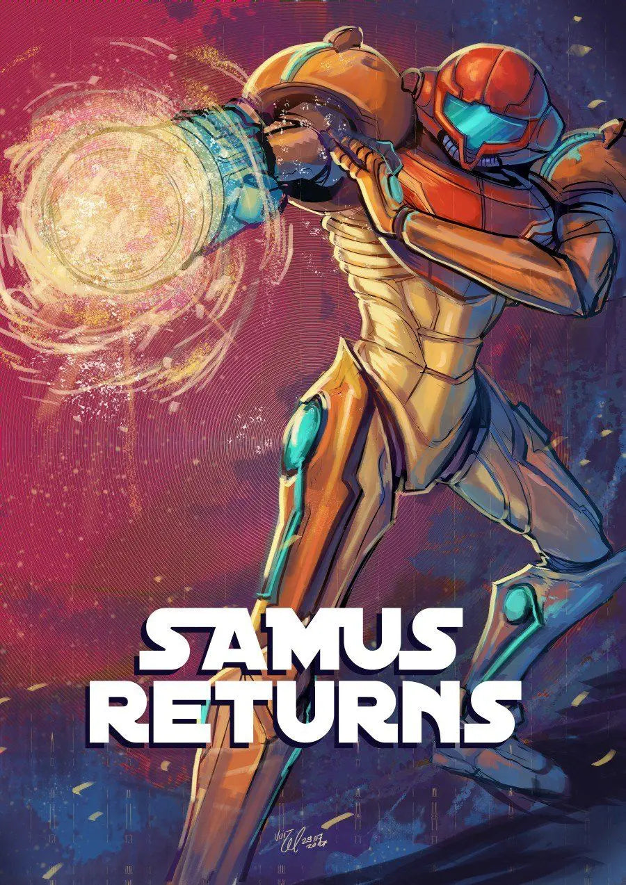 Metroid Samus Aran Canvas Wall Art Poster | Sci-Fi Game Decor