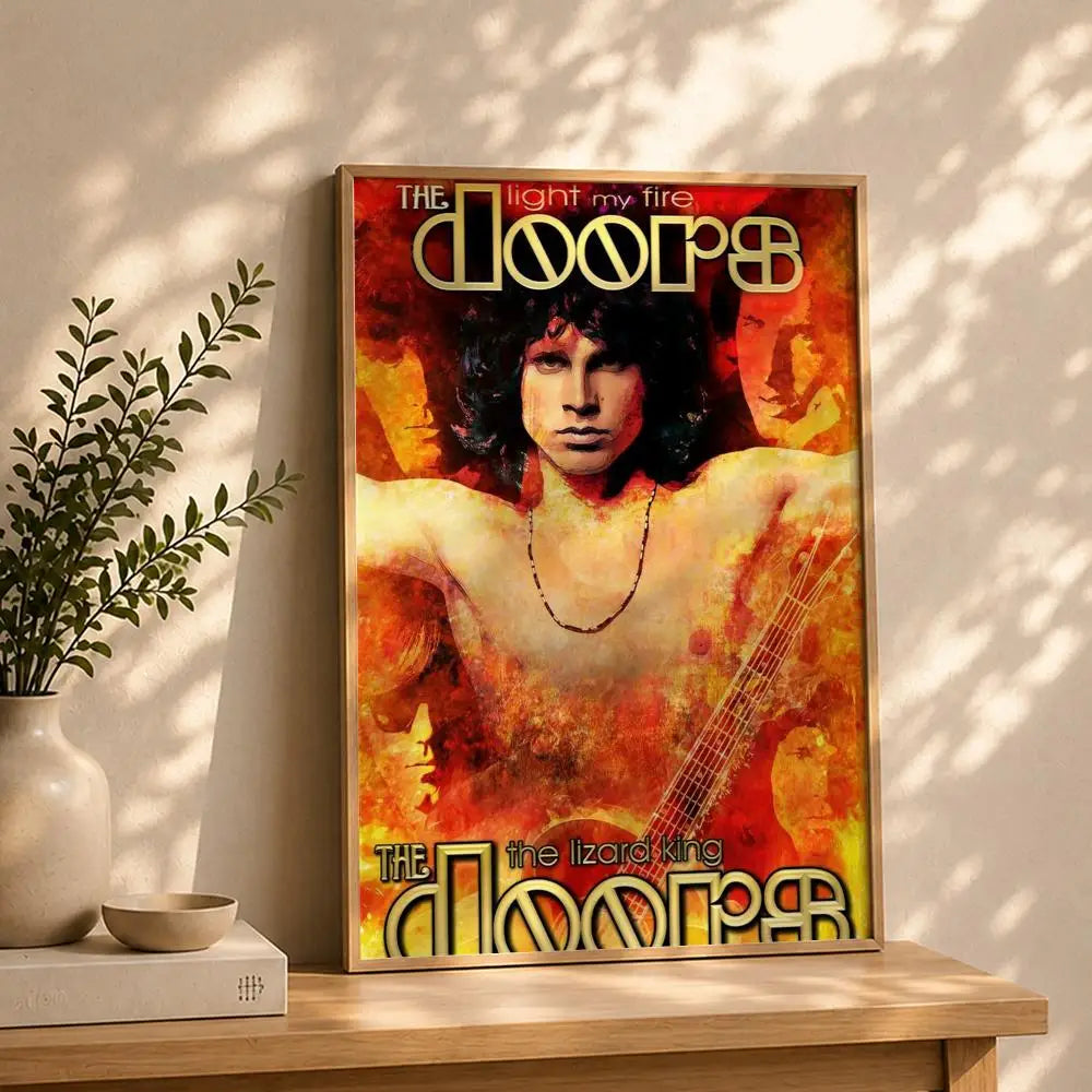 The Doors Band HD Self-Adhesive Waterproof Wall Poster Wall Art Poster Peaceful Pleasures Health and Wellness