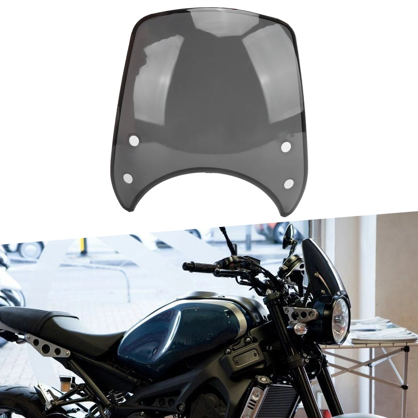 Motorcycle Wind Deflector for 5-7in Headlights | Retro PC Windshield