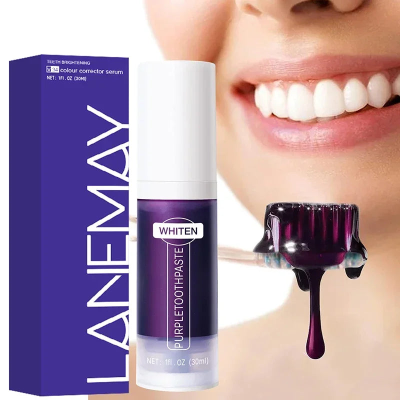 V34 Purple Teeth Whitening Toothpaste – Color Correcting Gel