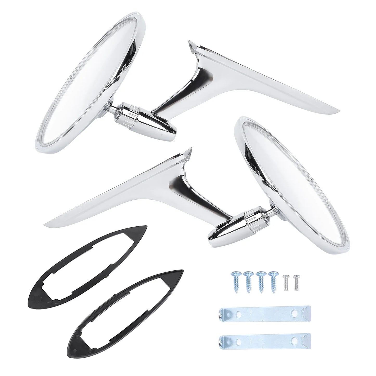 Round Outside Rearview Mirrors Replacement Door Side Mirror Metal