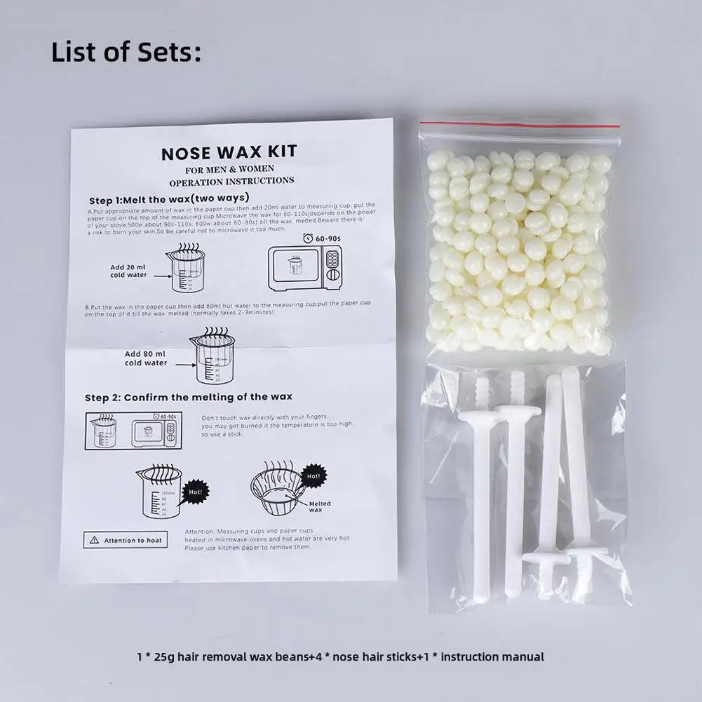 Portable Nose Wax Hair Removal Kit – Painless Nose & Ear Hair Wax Set for Men & Women (25g/50g) Peaceful Pleasures Health and Wellness