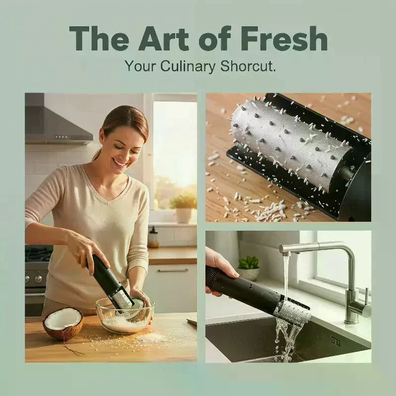 Electric Coconut Meat Scraper Tool – Splash-Proof & Fast