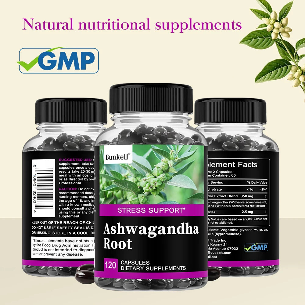 Ashwagandha Capsules 350mg - Stress Relief, Mood & Sleep Support, Energy, Focus, Muscle Strength, Non-GMO, Organic Root Extract Peaceful Pleasures Health and Wellness