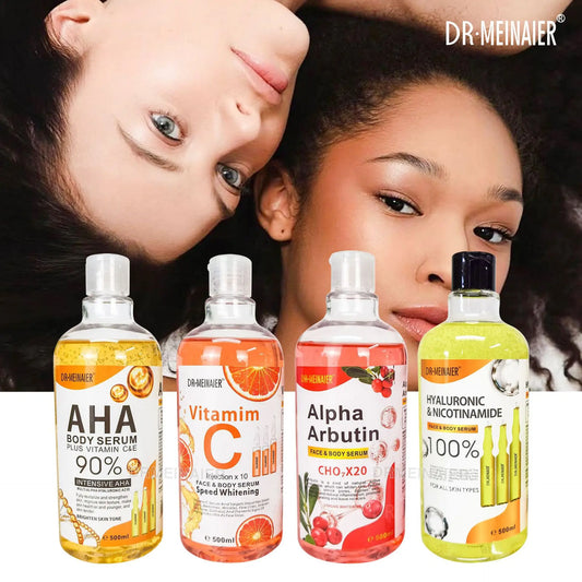 500ML Vitamin C AHA HYALURONIC& NICOTINAMIDE Face Serum Moisturizing Lightening Body Cream Peaceful Pleasures Health and Wellness