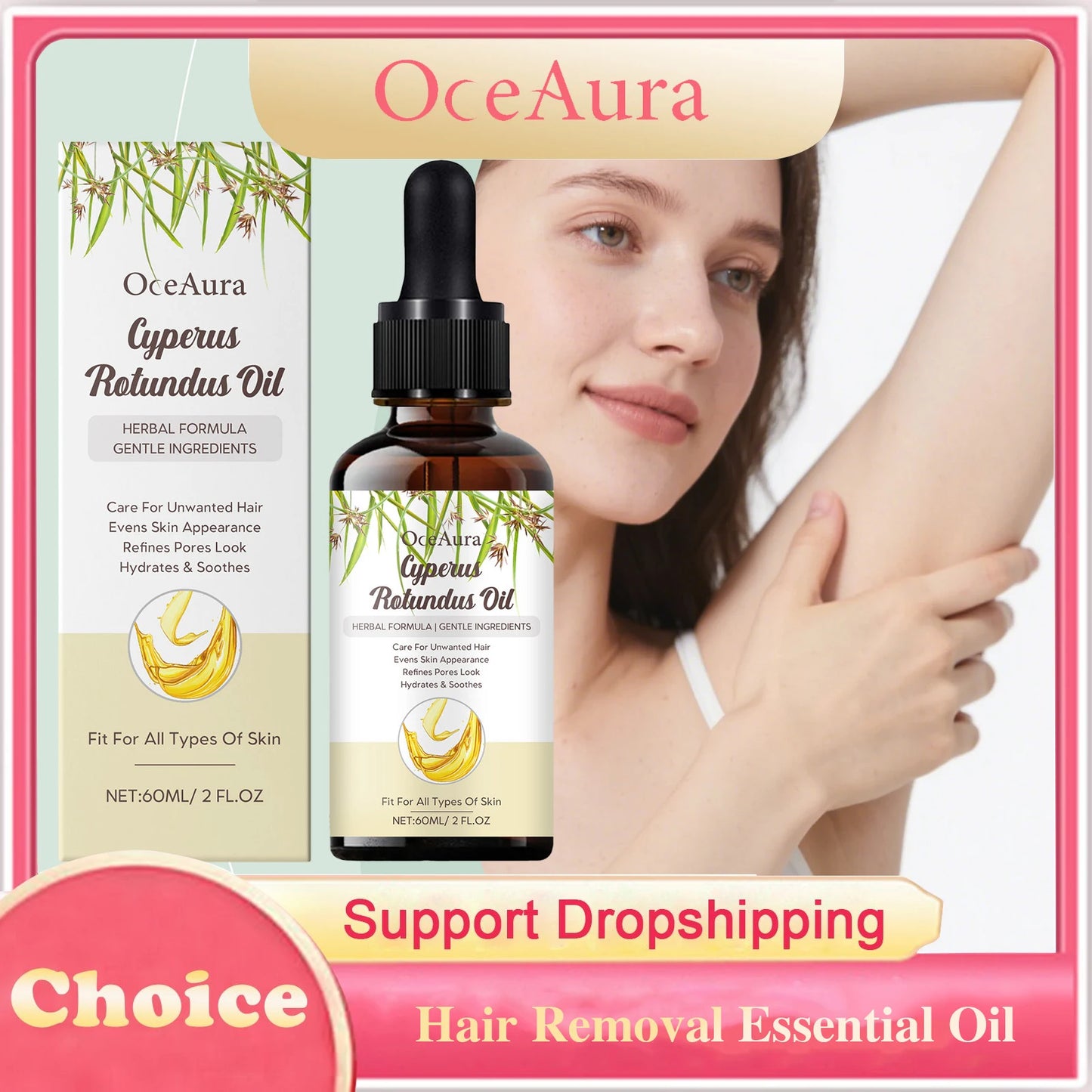 Hair Removal Essential Oil Armpit Legs Arms Body Hair Growth Inhibitor Painless Depilatory Hydrating Repair Smoothing Skin Care Peaceful Pleasures Health and Wellness