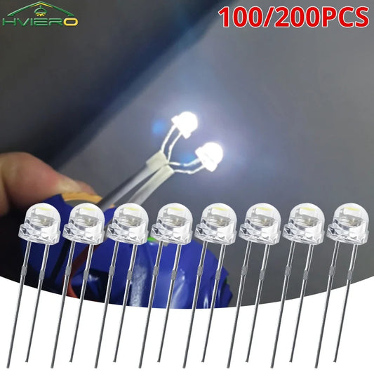 5mm Straw Hat LED Diodes 100/200pcs – 9 Colors, Ultra Bright LED Diode Pack Oasis Select