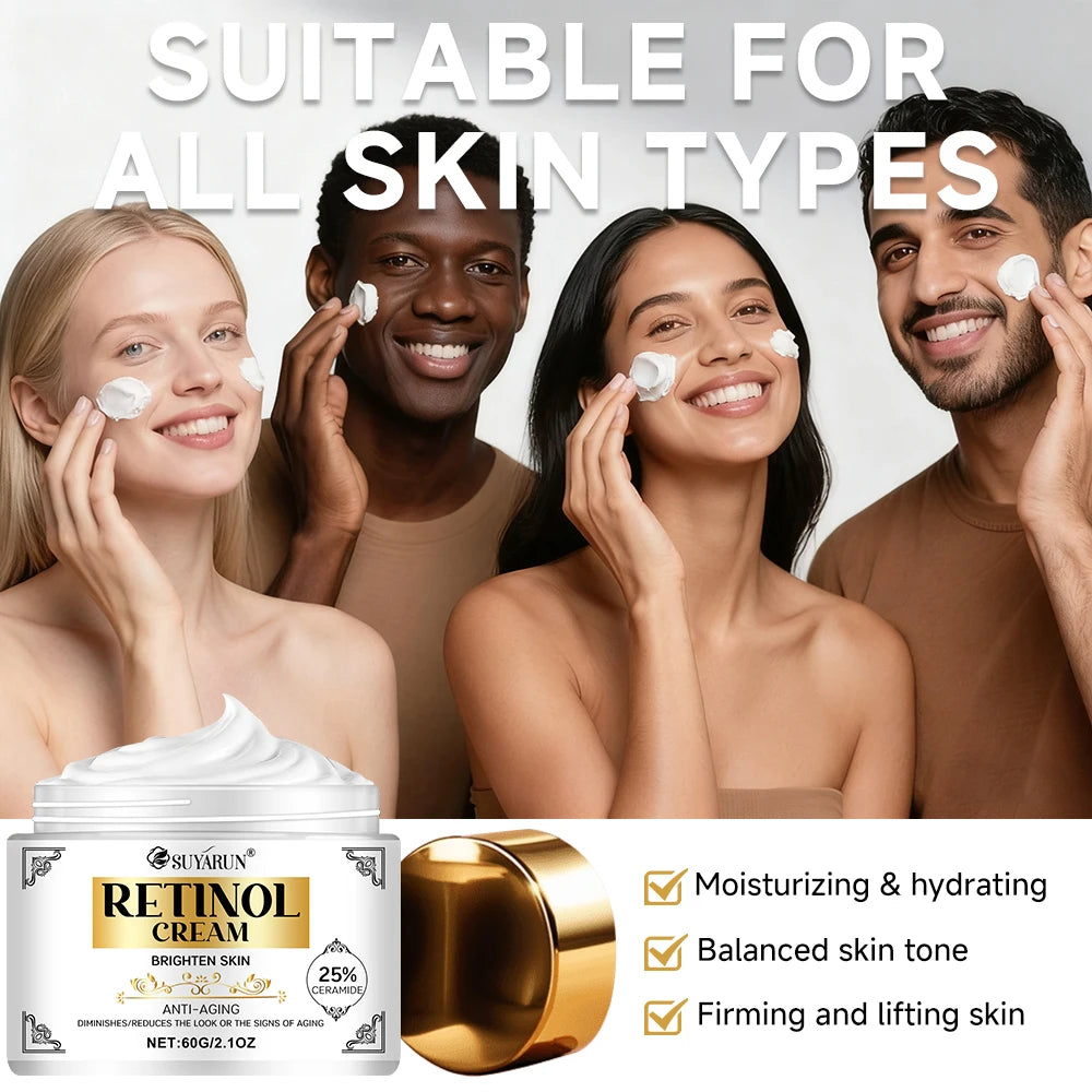 SUYARUN Retinol Anti-Aging Face Cream - Intense Hydration & Wrinkle Reduction, Vitamin Enriched Moisturizer for All Skin Types. Peaceful Pleasures Health and Wellness