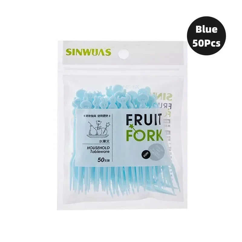 50-Piece Cute Animal Mini Fruit Forks | Kids Bento Picks