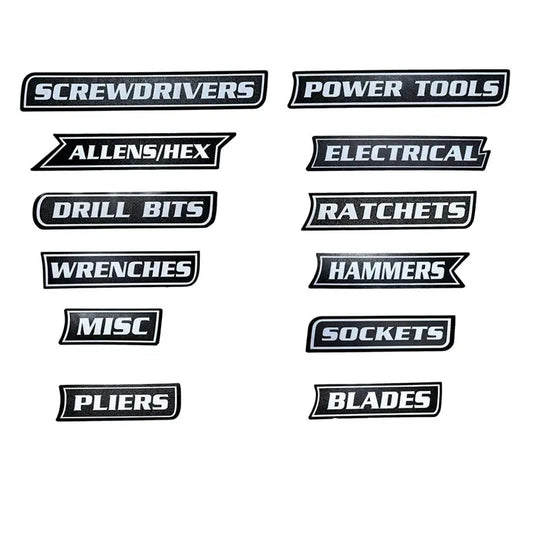 A36T-Magnetic Tool Box Labels,Reusable Tags 12-Pack For General Tool Box Organizing Accessories For Steel Toolboxes, Drawers Peaceful Pleasures Health and Wellness As Shown