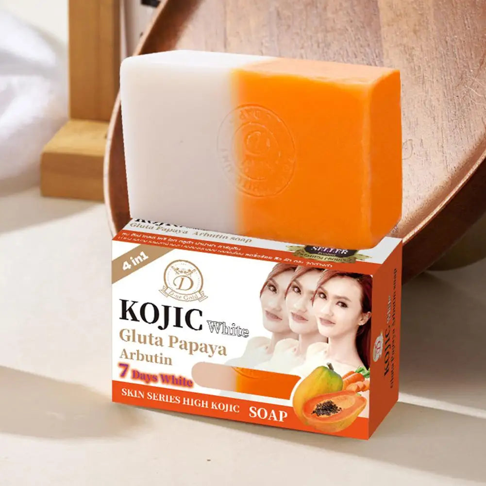 160g Papaya Kojic Acid Essential Oil Soap, Vitamin C Cleansing Bath Moisturizing Skin Handmade Soap Peaceful Pleasures Health and Wellness
