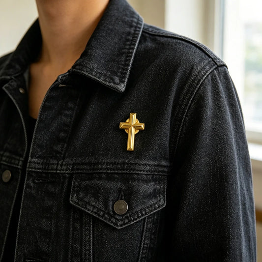 2pc Simple Retro Shiny Cross Brooch Badge Fashion DIY Clothing Decor Accessories Clothing Hats Accessories and Supplies Peaceful Pleasures Health and Wellness