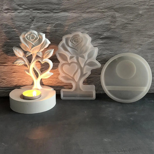 Resin Molds Silicone Rose Non-Stick Reusable Making Tea Light Candles Holder Epoxy Mold for DIY Crafts Home Decor Table Peaceful Pleasures Health and Wellness CN