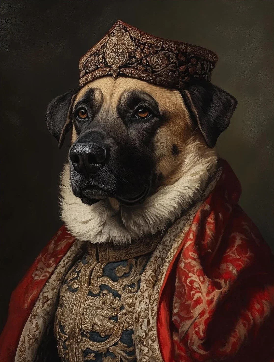 Funny Renaissance Labrador Dog Canvas Wall Art | Royal Pet Portrait