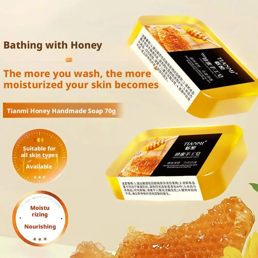 honey soap, deep cleaning, hydrating and moisturizing, softens rough skin, smoothes skin,easy to carry for outdoor travel 1PCS Peaceful Pleasures Health and Wellness