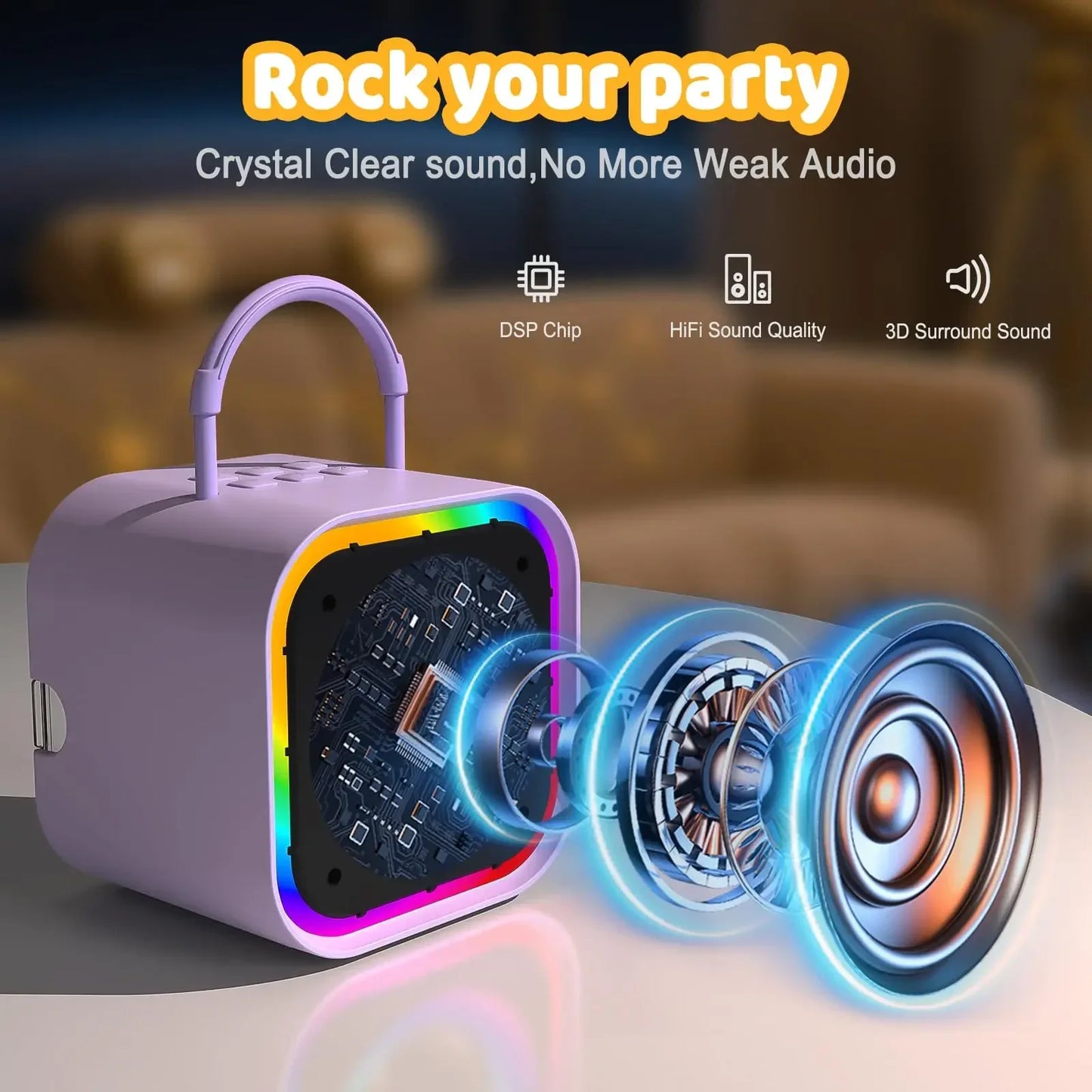 AyeBeau Dual Wireless Karaoke Machine & Bluetooth Speaker