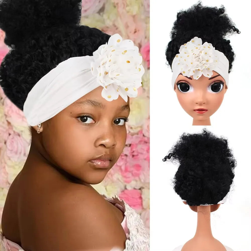 New Arrival Cute Kids Headband Wig Decoration for Girl Fashion Girl Wigs Without Lace Front Afro Baby Girl Wigs with Band Peaceful Pleasures Health and Wellness white China Mainland