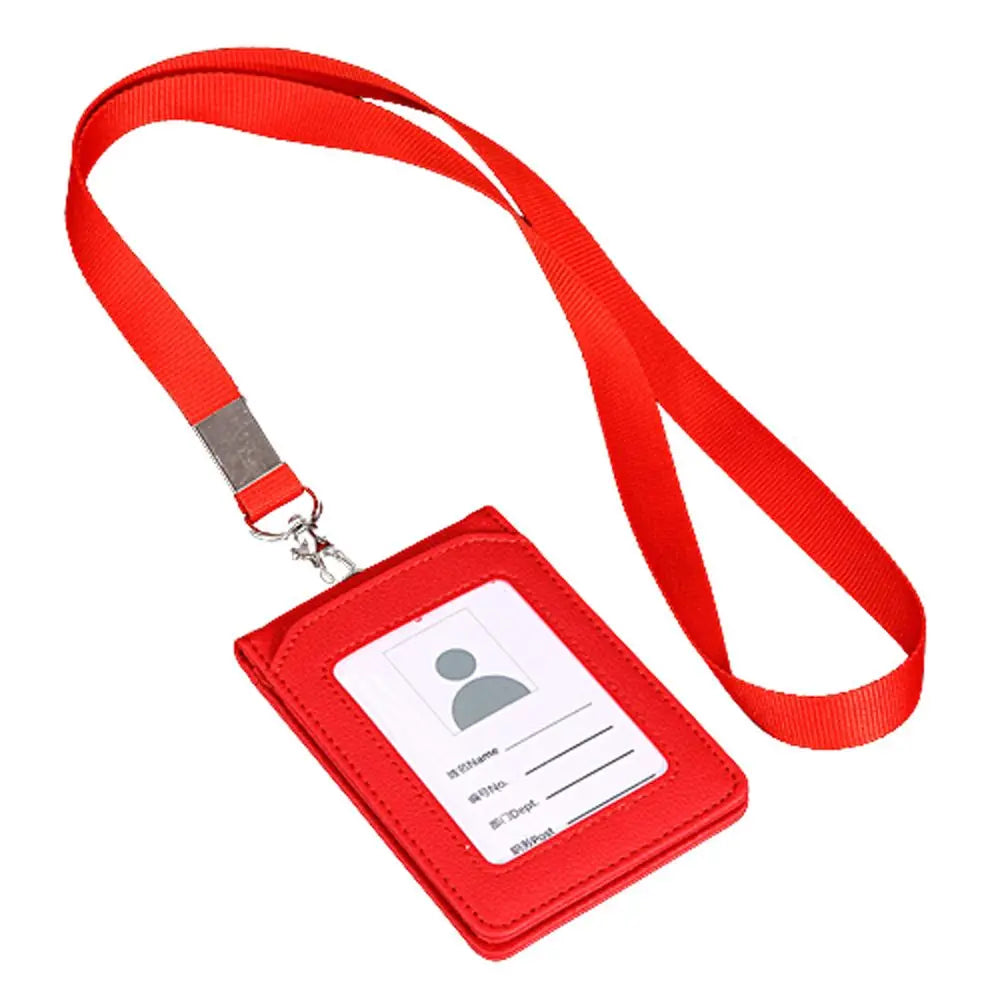 Business Neck Strap Stationery Office School Supplies Badge Holder Card Holder with Lanyard Bus Cards Cover ID Desk Organizer Peaceful Pleasures Health and Wellness Red