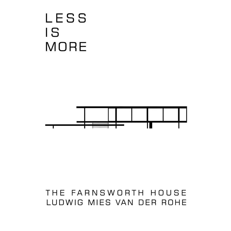 Classic Farnsworth House Bauhaus Design Abstract Architecture Poster Canvas Painting Wall Art Pictures Home Interior Decor Peaceful Pleasures Health and Wellness 4 20x30cm Unframed