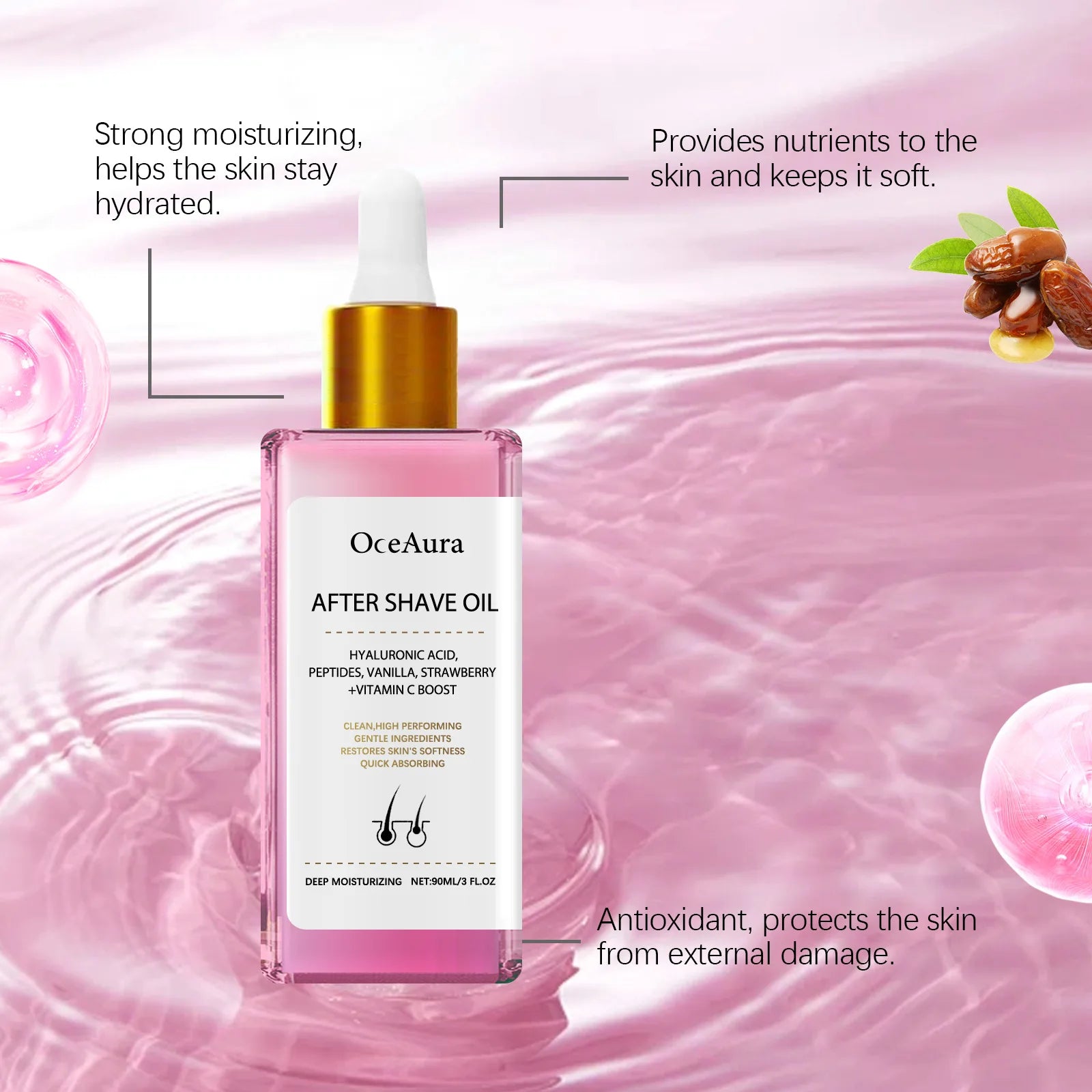 Strawberry Vanilla After Shave Oil Women For Smooth Skin Soft Serve After Shave Oil Shave Oil Prevent Ingrown Hairs & Dryness Peaceful Pleasures Health and Wellness