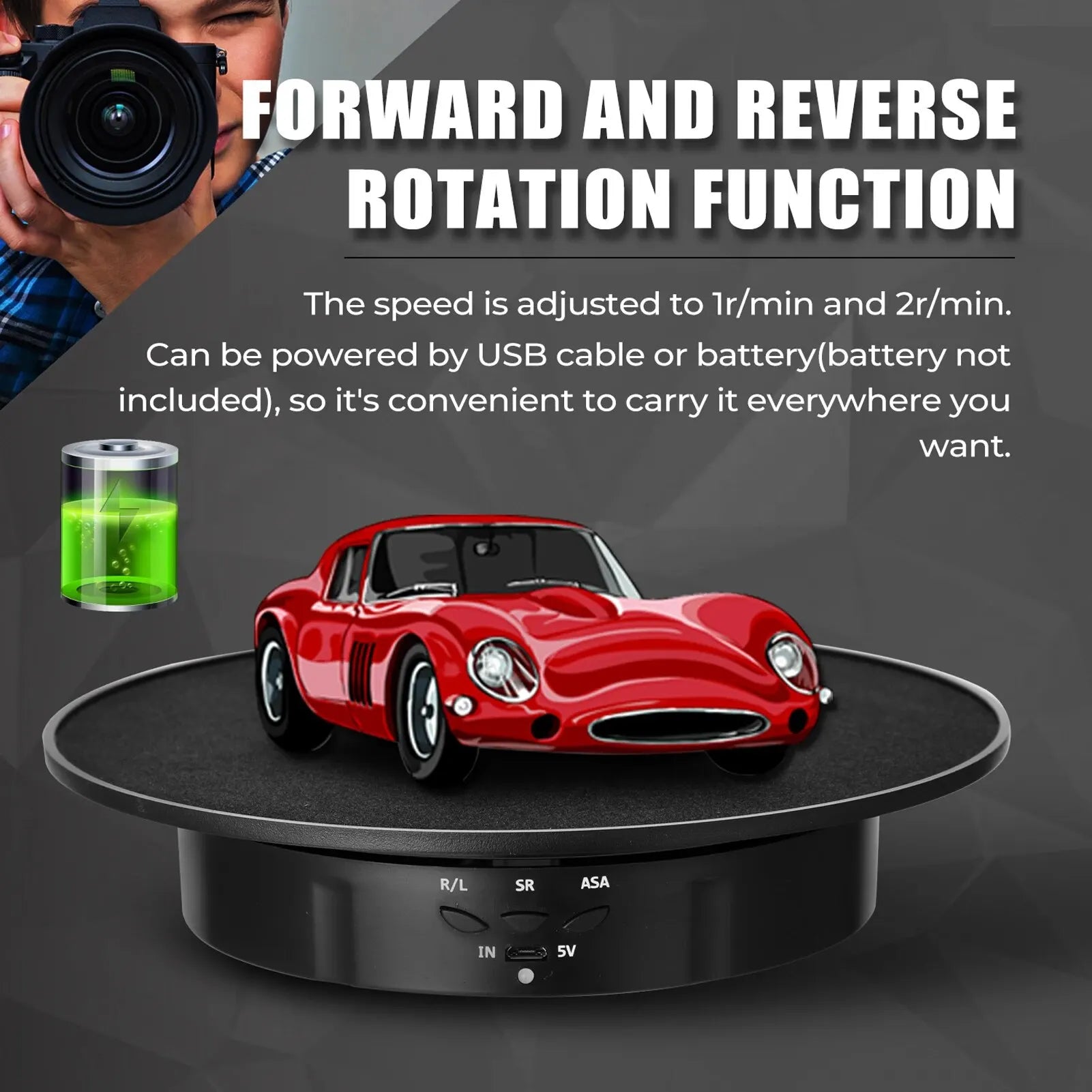 200mm 3 Speeds Photography Rotating Display Stand 360 Electric Rotating Product Display Turntable For Video Shooting Peaceful Pleasures Health and Wellness