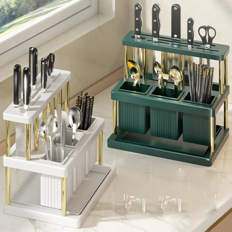 Kitchen Utensil Organizer Rack | Knife, Spoon & Fork Holder