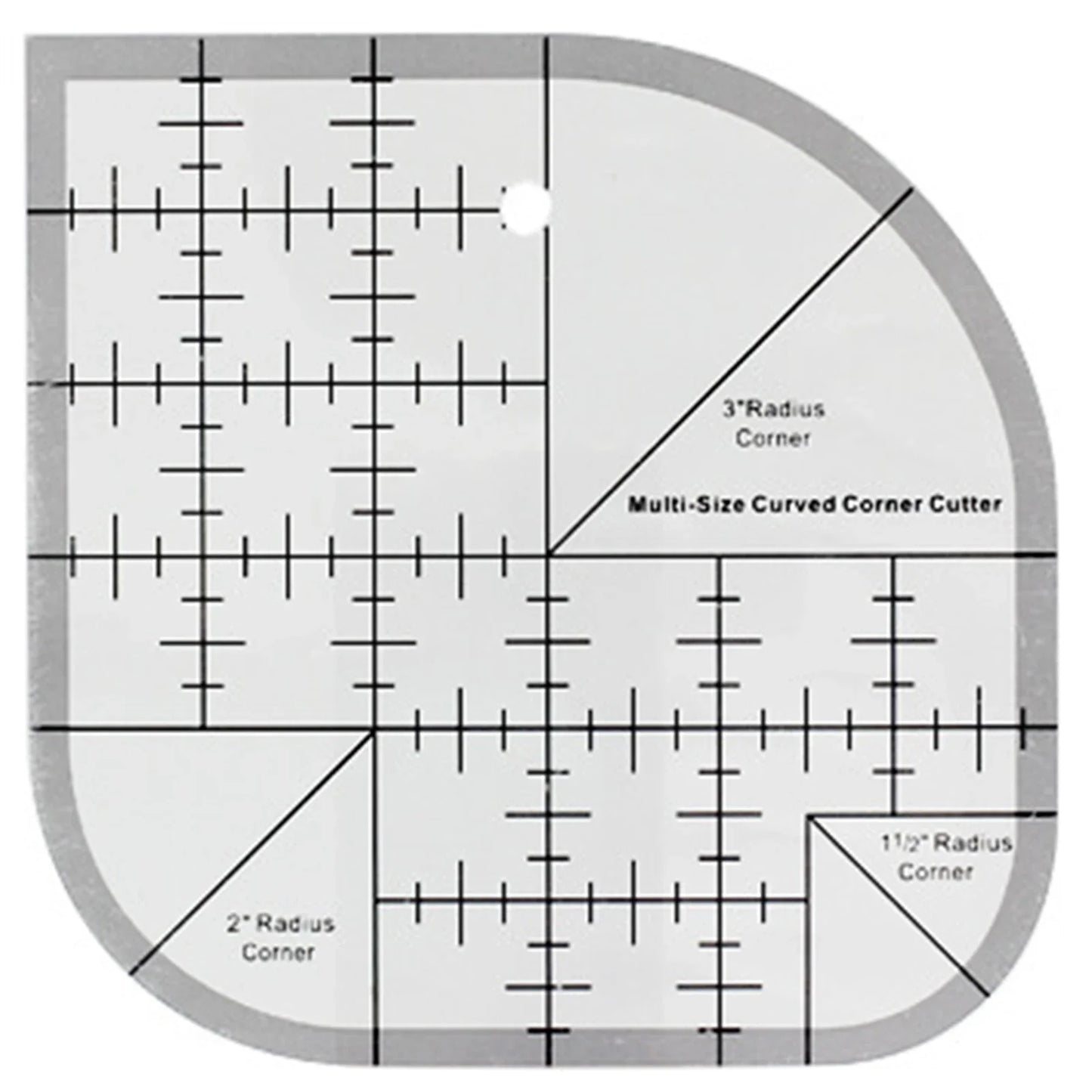 Acrylic Non-Slip Curved Corner Cutter Ruler | Quilting Template
