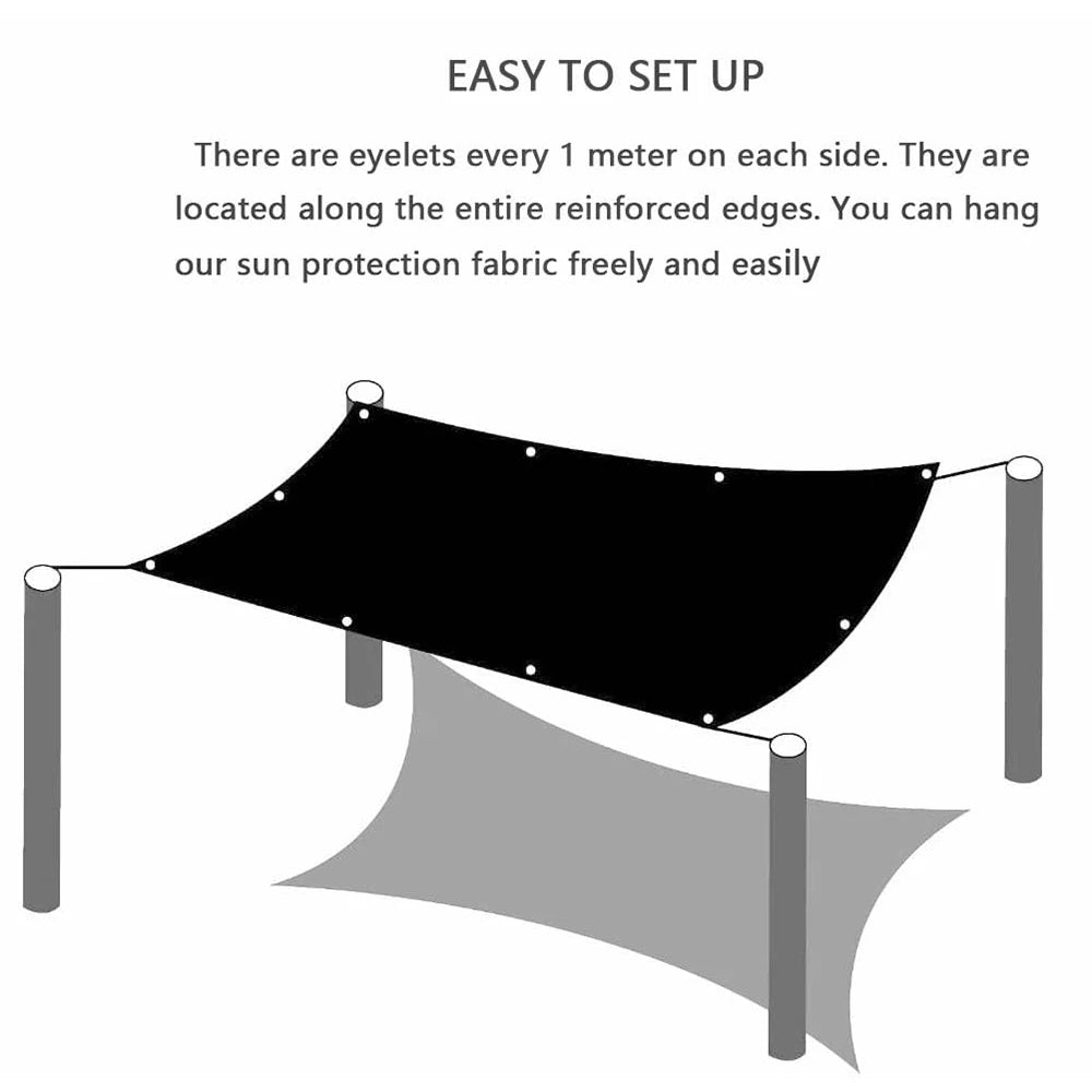 12PIN Black Sunshade Net Shading 70~80% Plant Greenhouse Cover Mesh Fence Privacy Screen Garden Sun Shed Outdoor Anti-UV Peaceful Pleasures Health and Wellness