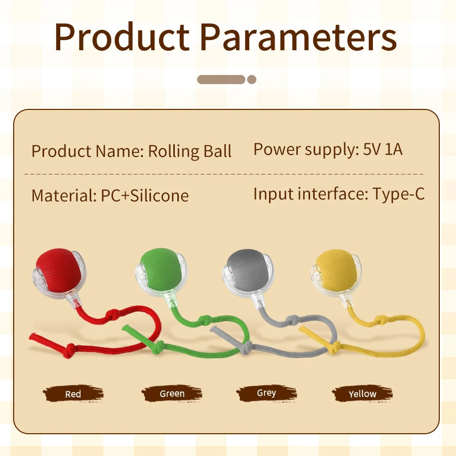 Smart Cat Toys Automatic Rolling Ball Fake Tail Rechargeable Electric Pet Interactive Toy Dog Cat Training Imitate Mouse Tail Peaceful Pleasures Health and Wellness