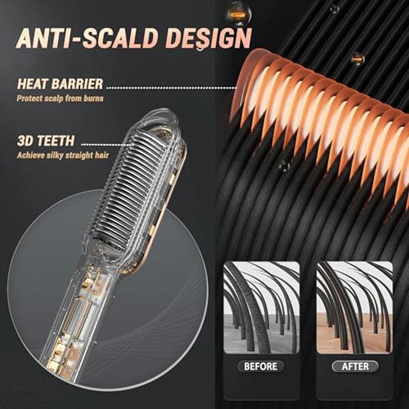 New Multiple Gear Intelligent Temperature Control Multi- Function Haircare Accessories Styling Machine Hair Straight Brush Peaceful Pleasures Health and Wellness
