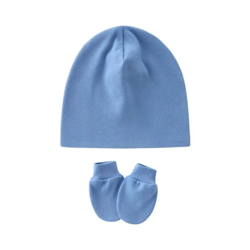 Newborn Baby Hat & Anti-Scratch Gloves Set | Soft Cotton