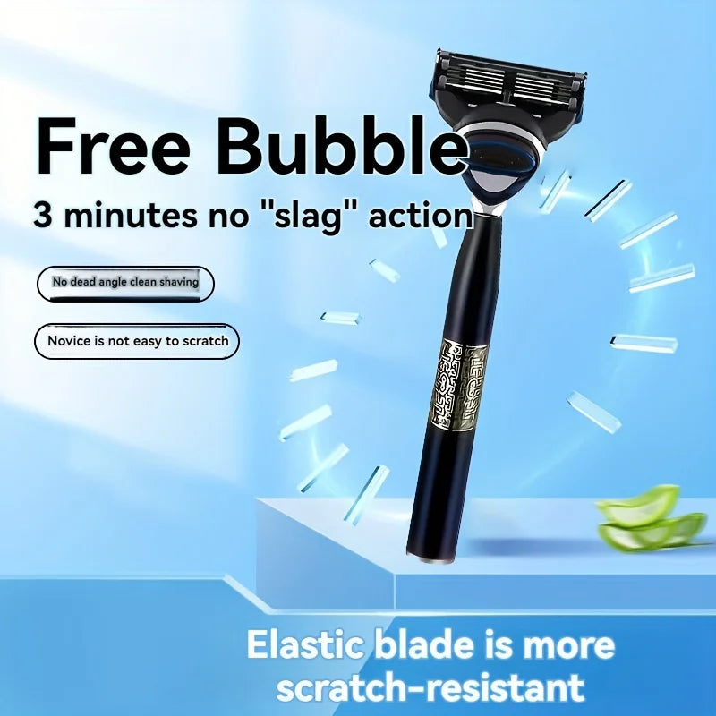 6-Layer Blade Reusable Razor – Durable Handle & Swap Heads