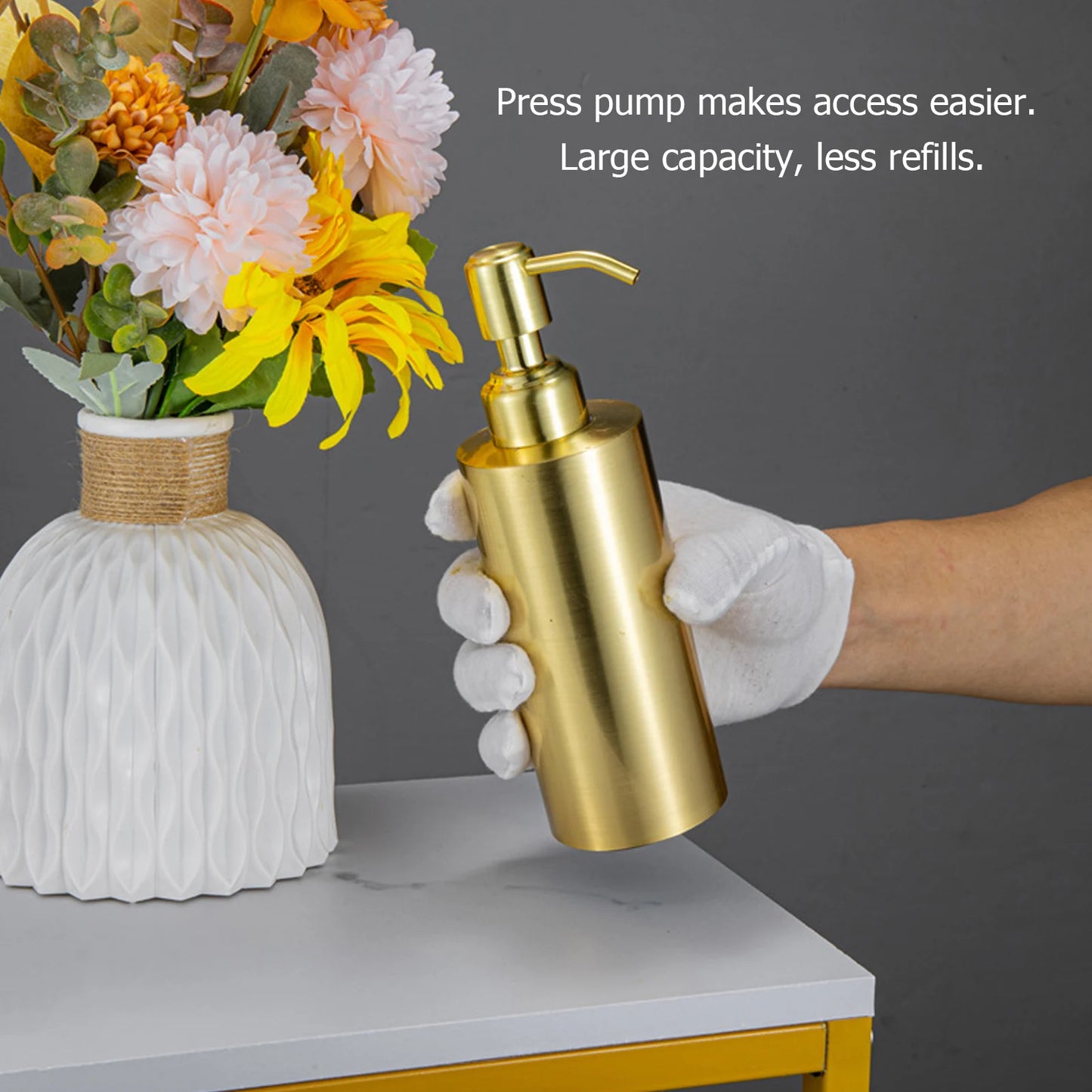 Dispenser Bottle Soap Stainless Steel Large Capacity Home Decoration