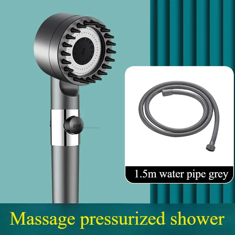 High Pressure Filtered Shower Head – 3-Mode & Water Stop Button