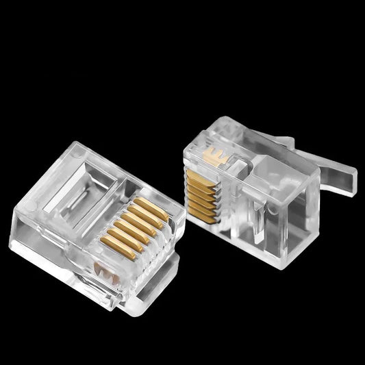 100 pcs RJ11 6P6C Modular Plug Telephone Connector Peaceful Pleasures Health and Wellness Default Title