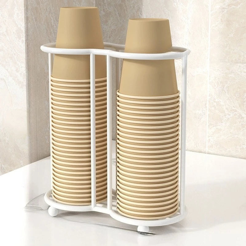 1pc Luxury Disposable Cup Storage Holder Water Tea Cups Dispenser Rack Shelf with Longer Stick Mug Display Stand Home Organizer Peaceful Pleasures Health and Wellness white2-No Cup