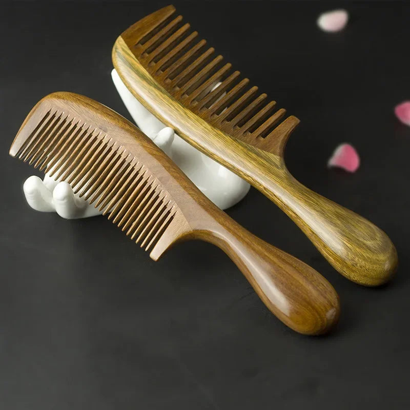 Sandalwood Hair & Beard Comb | Anti-Static, Wide & Narrow Tooth