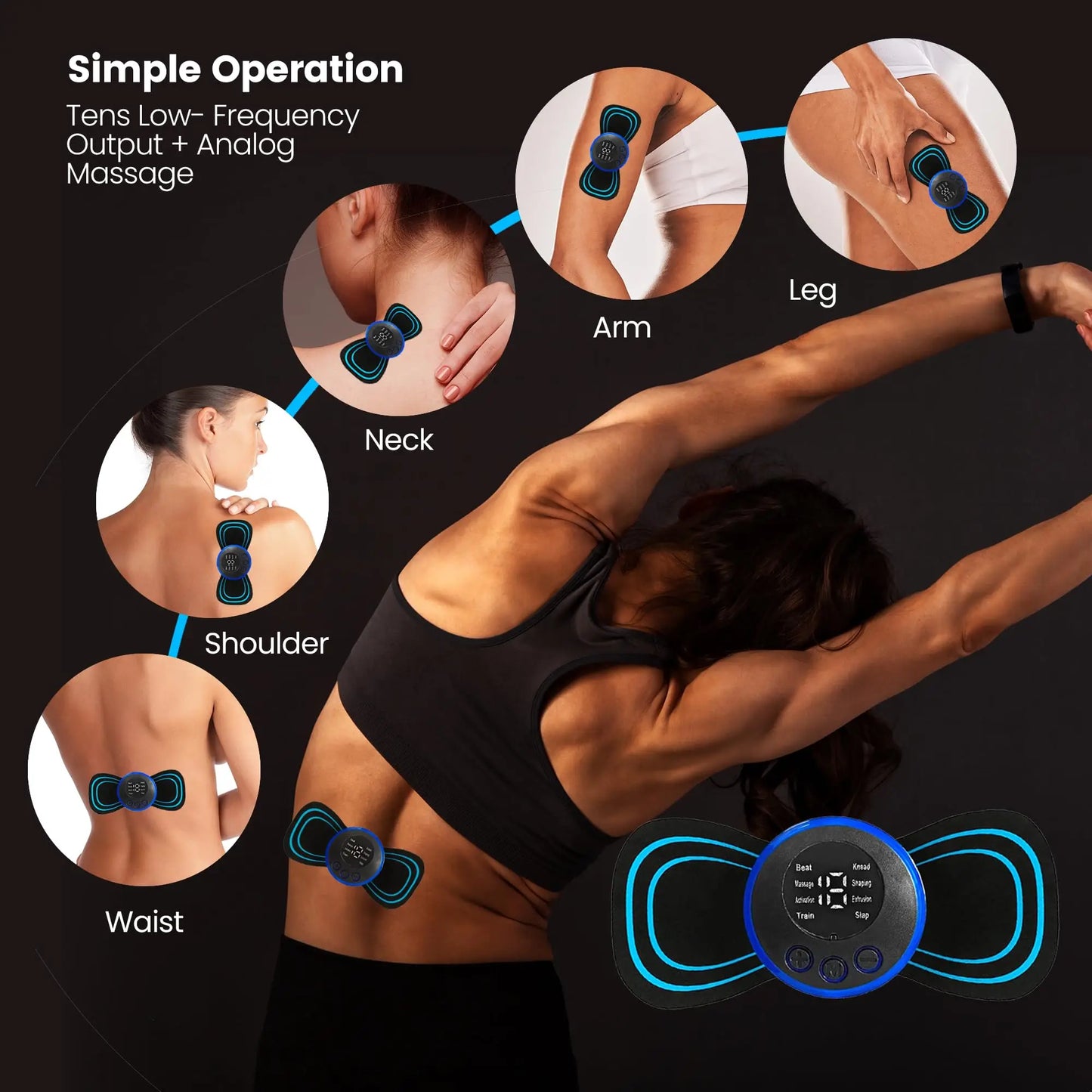 10-Pack EMS Massage Replacement Gel Patches – Neck & Body