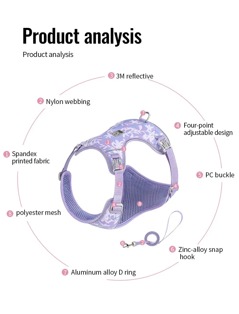 Truelove Lightweight Mesh Dog Harness & Leash Set TLH2918 Dog Harnesses Peaceful Pleasures Health and Wellness